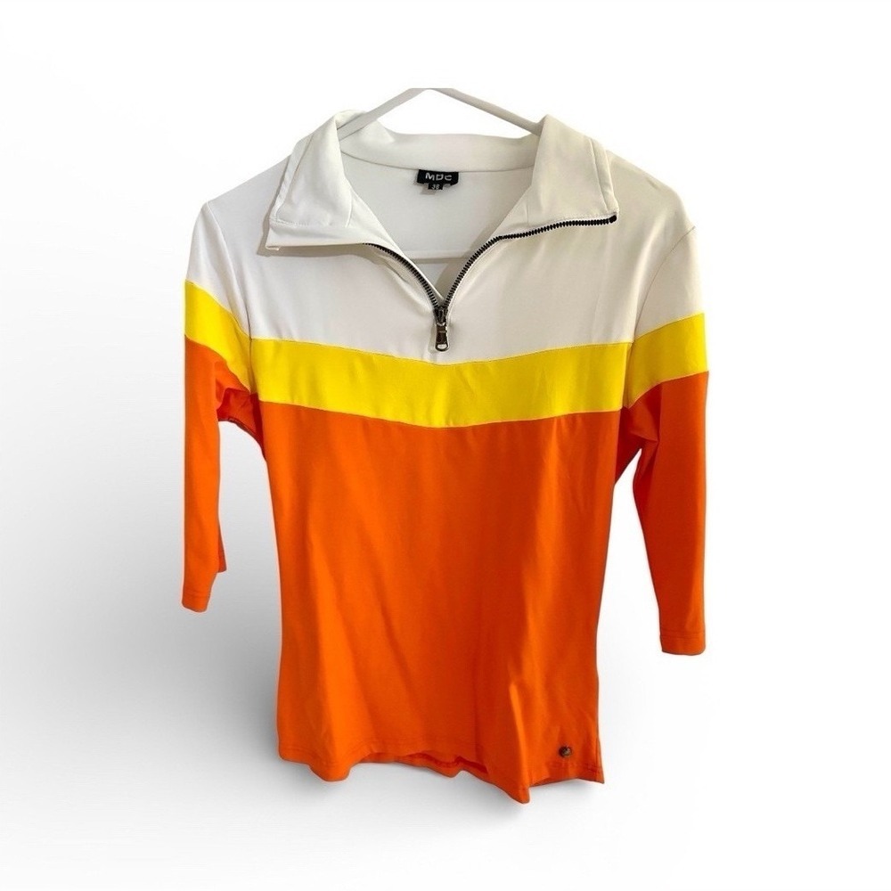MDC Women's Golf cycling active Polo Small Colorblock 1/4 Zip Athletic Top